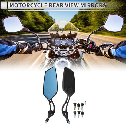 M8/M10 Rear View Mirrors Handlebar Mirrors Black Iron Plastic 1 Set for Motorcycle