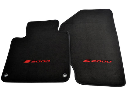 Black Tailored Floor Mats for Honda S2000 with Red Logo (2000-2009)