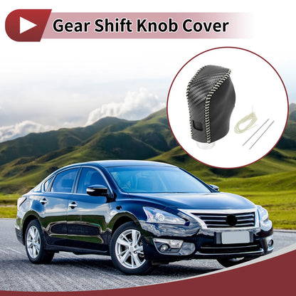 Black Carbon Fiber Gear Shift Knob Cover for Nissan Altima (2019-2024)