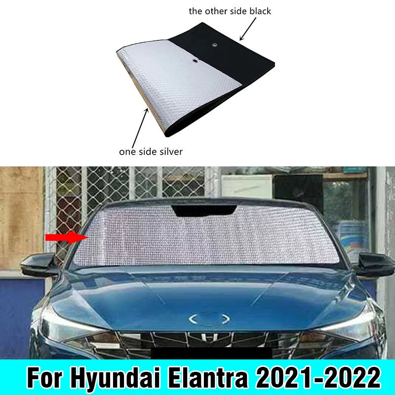 Front Windshield Privacy Thick Sunshade Cover for Hyundai Elantra (21–22)