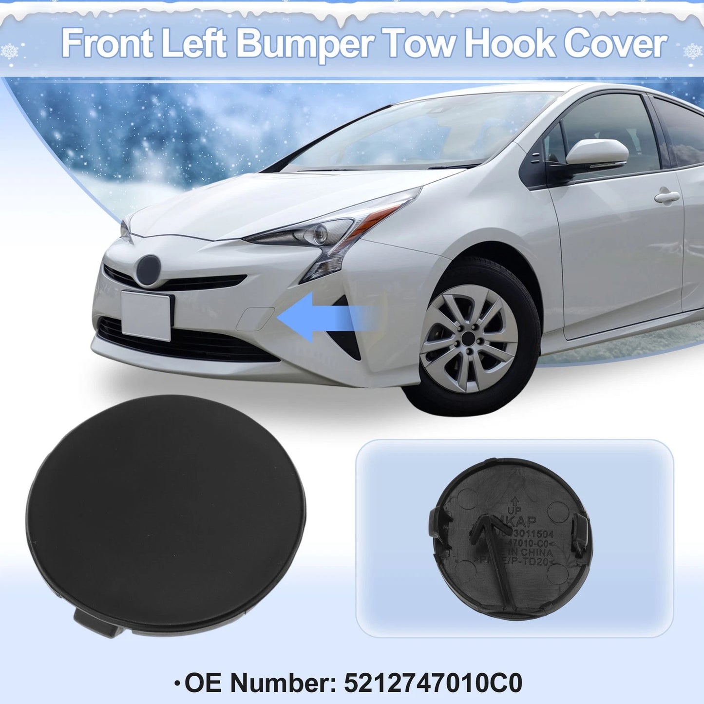 Left Front Tow Hook Cover for Toyota Auris (2006-2009)