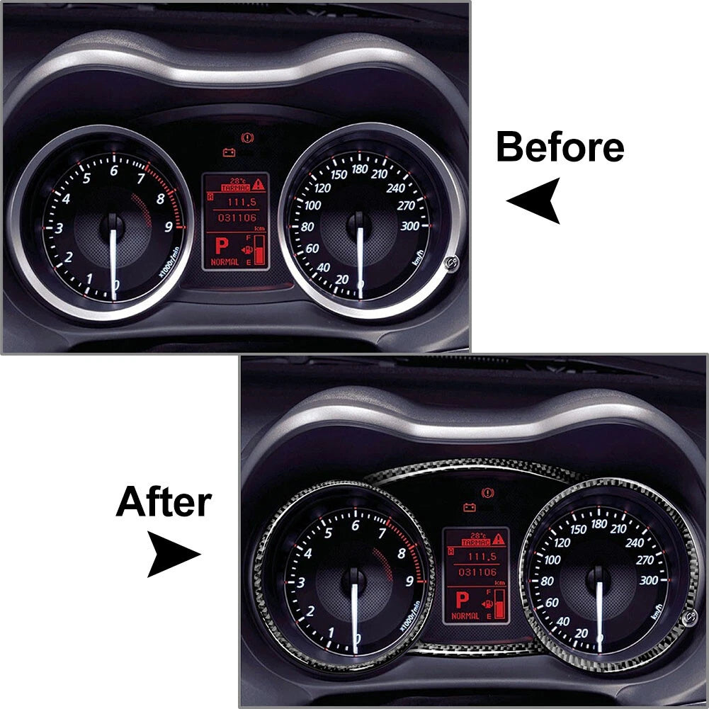 4 Pcs Carbon Fiber Speedometer Panel Frame for Mitsubishi Lancer EVO X (08-15)