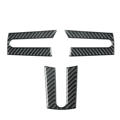 3 x Carbon Fiber Interior Steering Wheel Cover Trim for Ford Mustang (2005–2009)
