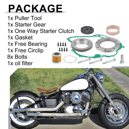 One Way Starter Clutch Kit w/ Puller Tool for Yamaha XVS1100 V-Star 1100
