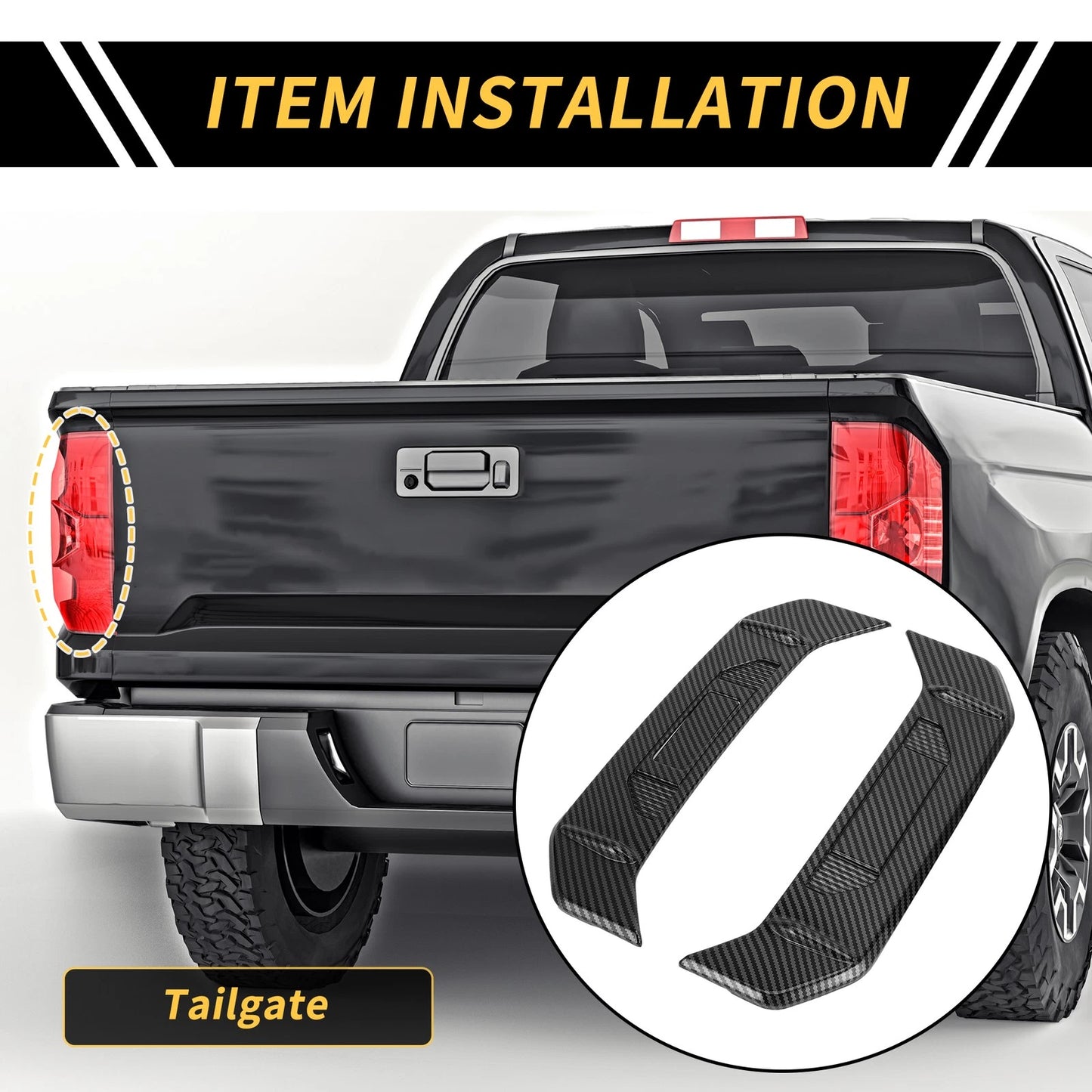 Carbon Fiber Tail Light Lamp Strip Trim for Toyota Tundra (2022-2024)