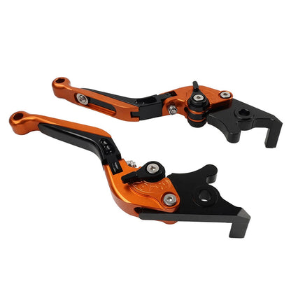 Extendable Brake Clutch Levers  Orange for Kawasaki Ninja 650R ER6F ER6N