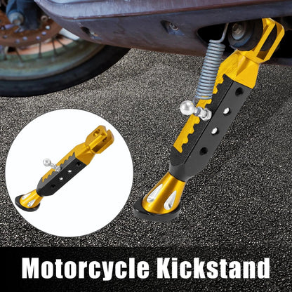 Kickstand Side Support Stand Set Aluminum Alloy Black Gold Tone for Motorcycle