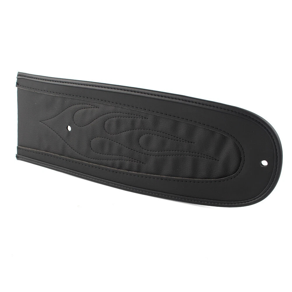 Black Flame Stitch Leather Rear Fender Bib for Harley Dyna (2006-2017)