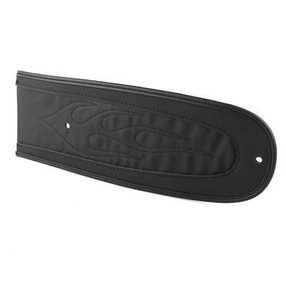 Black Flame Stitch Leather Rear Fender Bib for Harley Dyna (2006-2017)