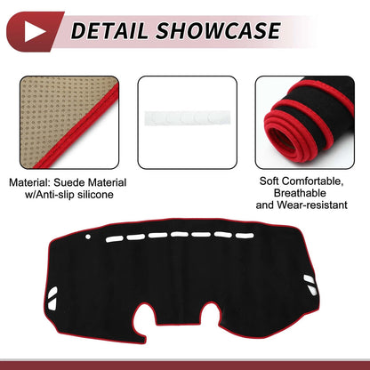 Dashboard Cover Mat for Mazda 2 Demio (2007-2014) Sun Protector Black Red