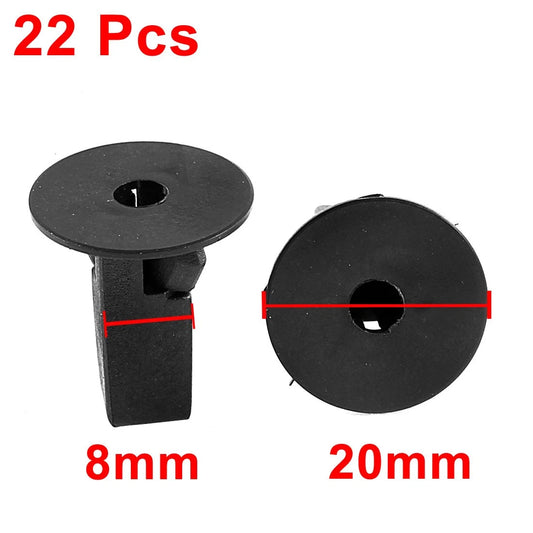 2 Black Plastic Splash Guard Fastener Clips for Toyota