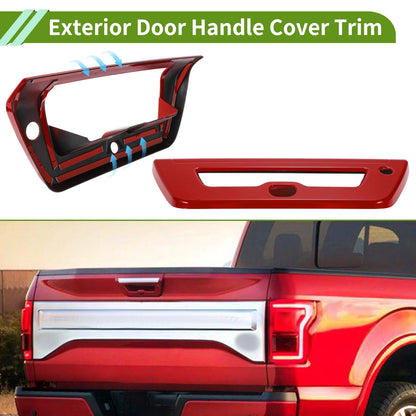 Exterior Trim Tailgate for Ford F150 Red ABS 2 x Covers (2015-2020)