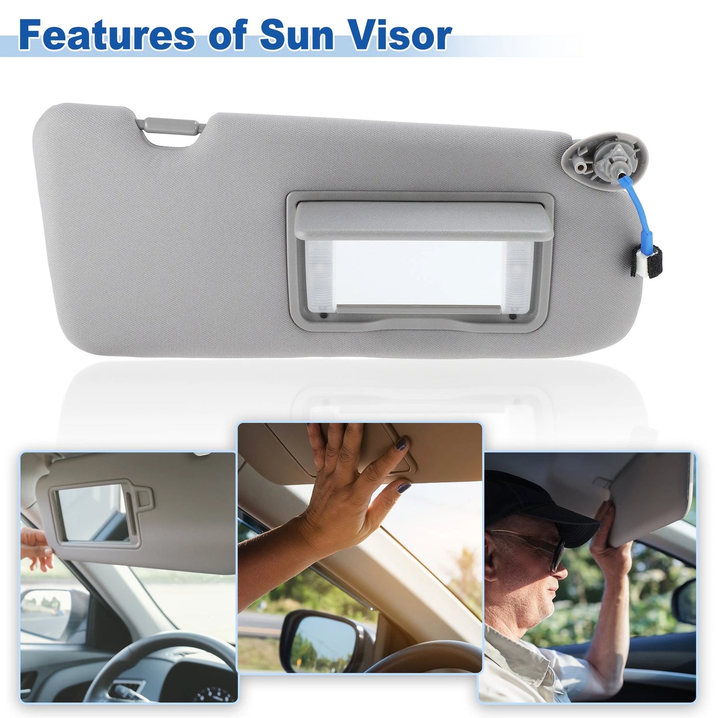 Right Side Sun Visor for Honda CRV 2017-2022 Gray Replacement