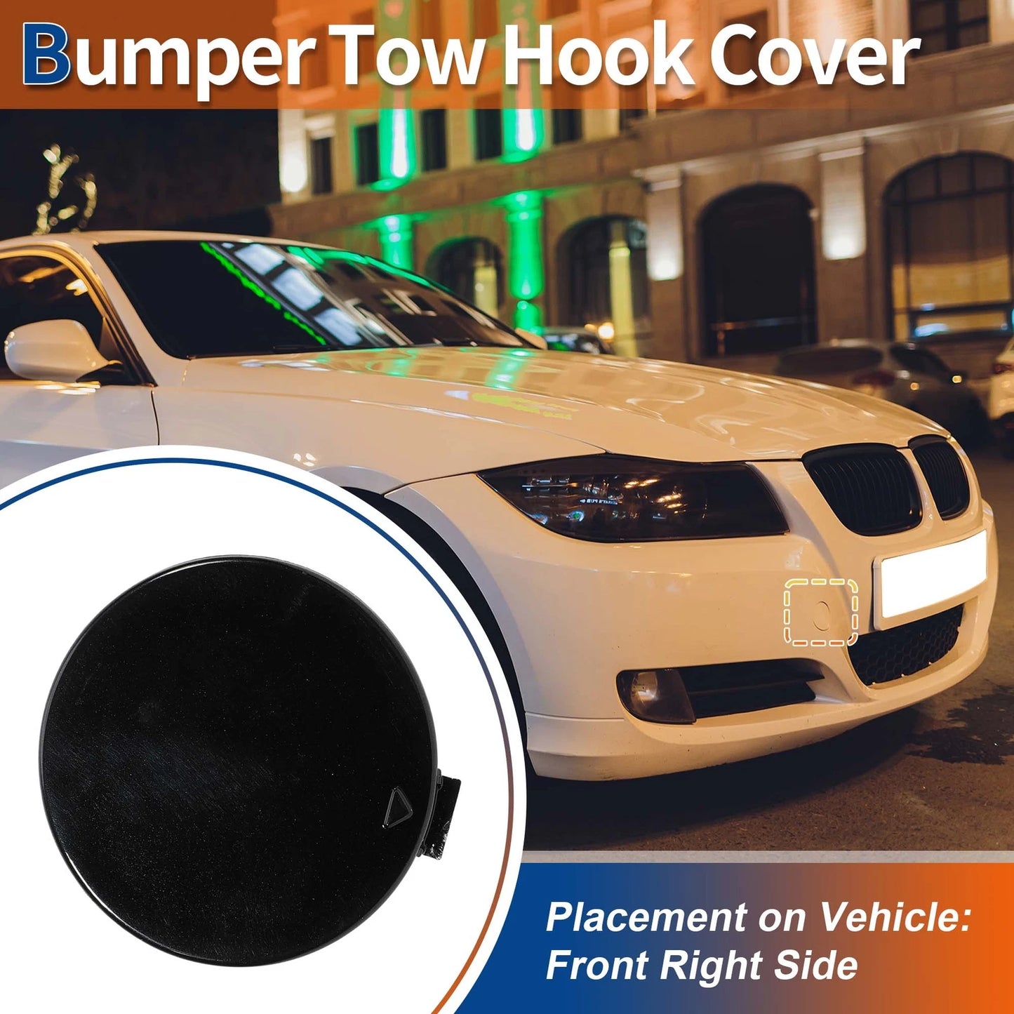 Tow Hook Cover for BMW E81 E87 (2004-2011) Black Sapphire