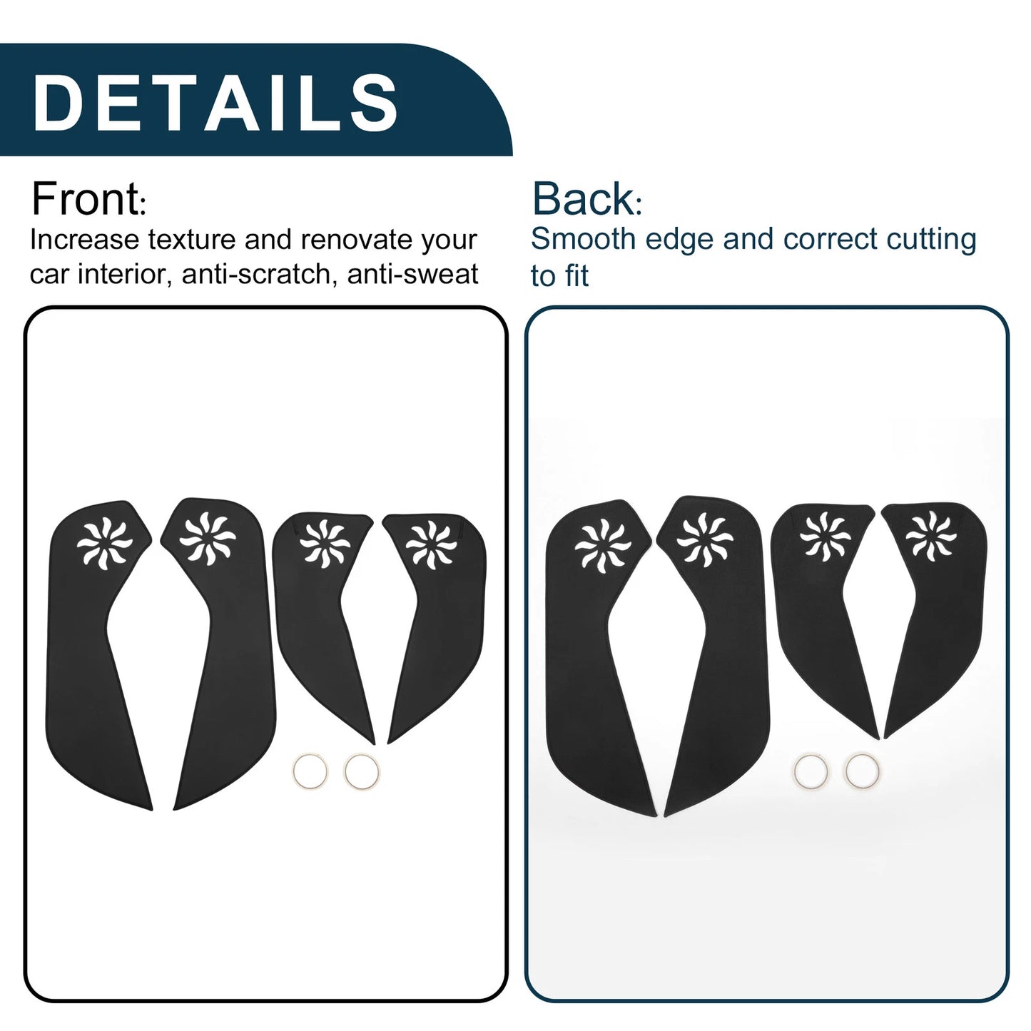 Car Door Anti Kick Pad Sticker Protector for Ford EcoSport (2013) - Black