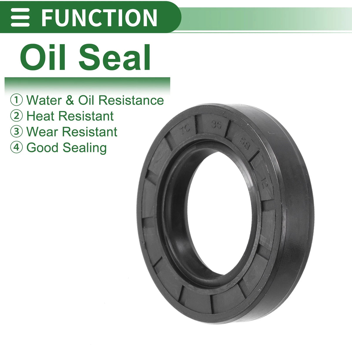 Oil Seal 5 x 35x58x12mm NBR Rubber Seal Ring Black