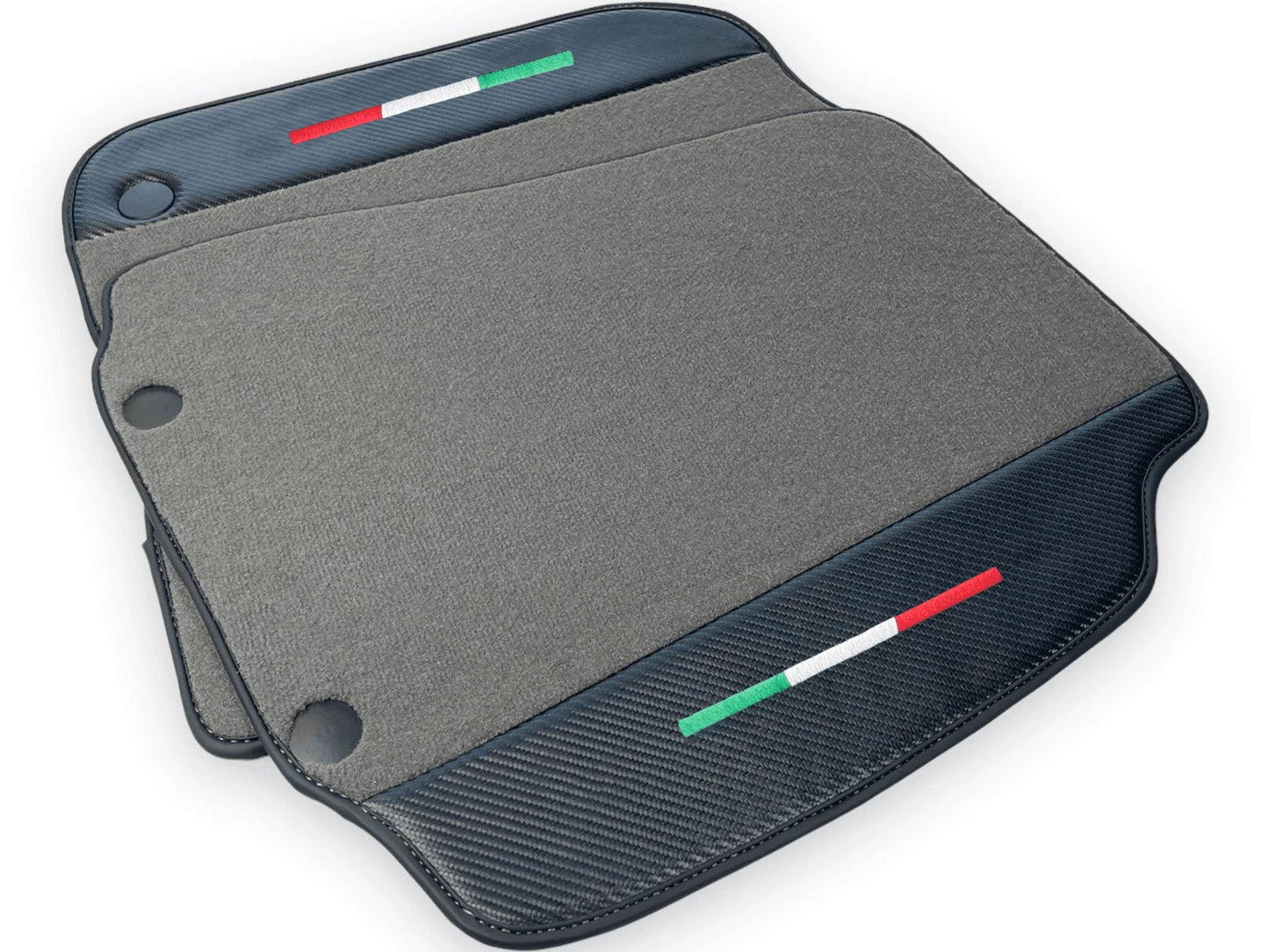 Gray Floor Mats for Ferrari 812 GTS with Carbon Fiber (2020-2023)