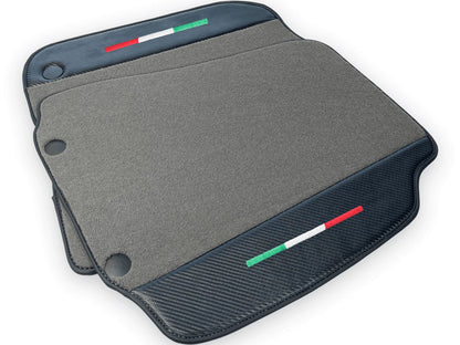 Gray Floor Mats for Ferrari 812 GTS with Carbon Fiber (2020-2023)