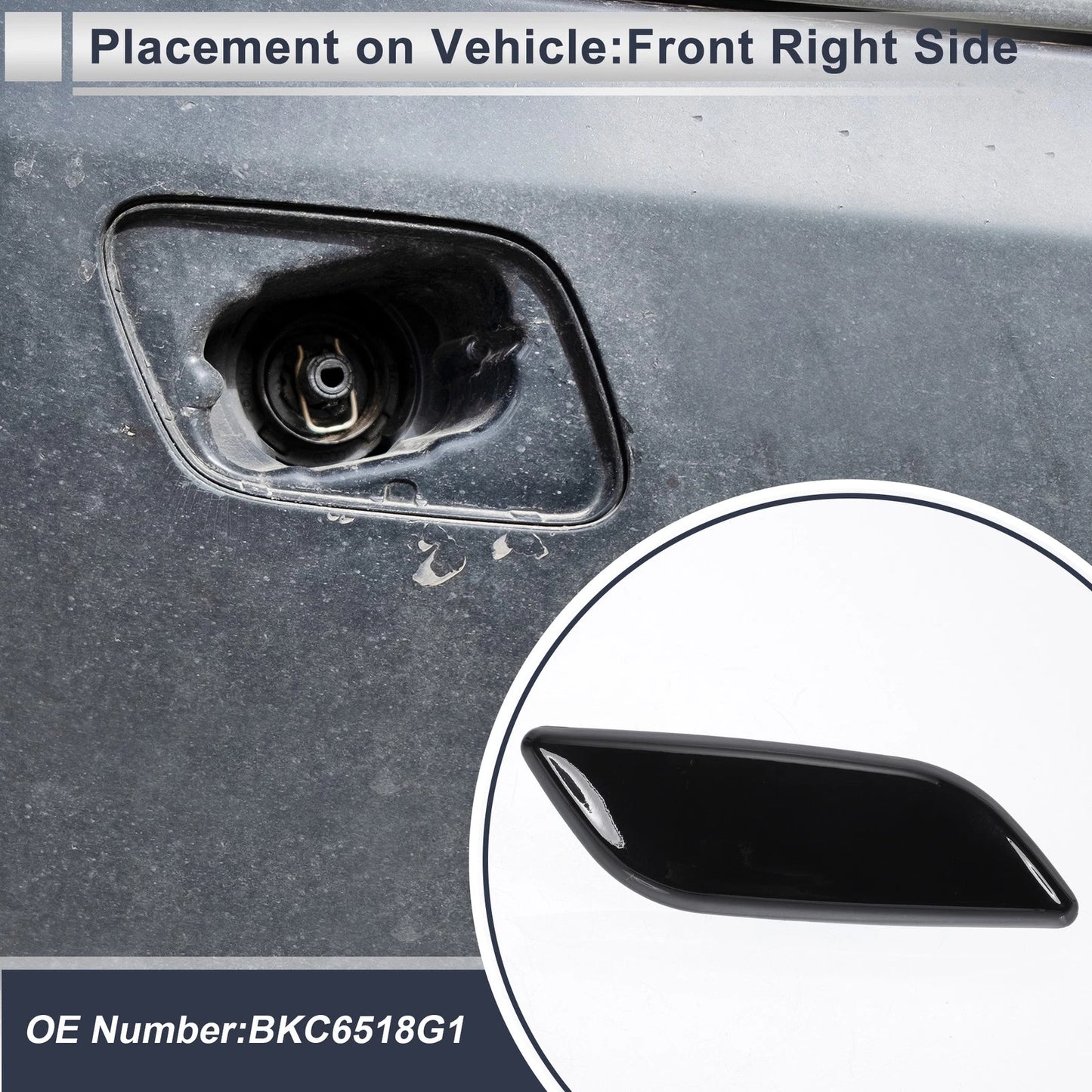 Bumper Headlight Washer Nozzle Cover Cap for Mazda 3 (2004-2009)