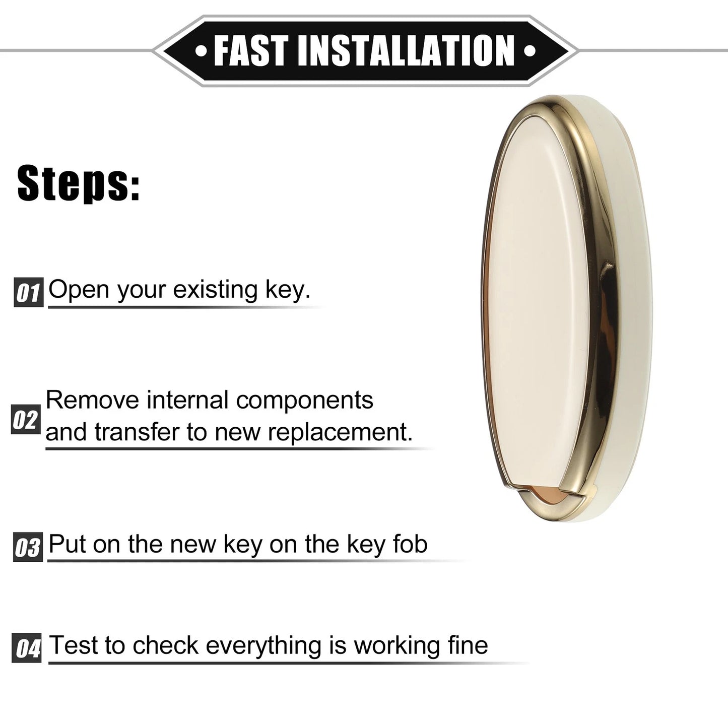 5 Button Remote Key Fob Cover for Infiniti Q30 White (2016 - 2018)