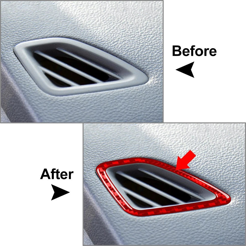 Carbon Fiber Red Dashboard Air Vent Outlet Cover Trim for Jeep Cherokee (2014-2023)