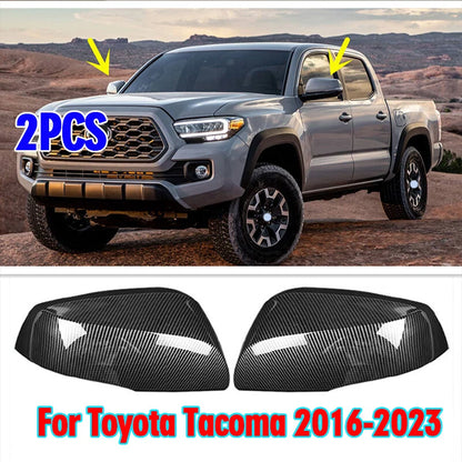 2 x Carbon Fiber Side Mirrors Trim Cover for Toyota Tacoma (2016–2023)