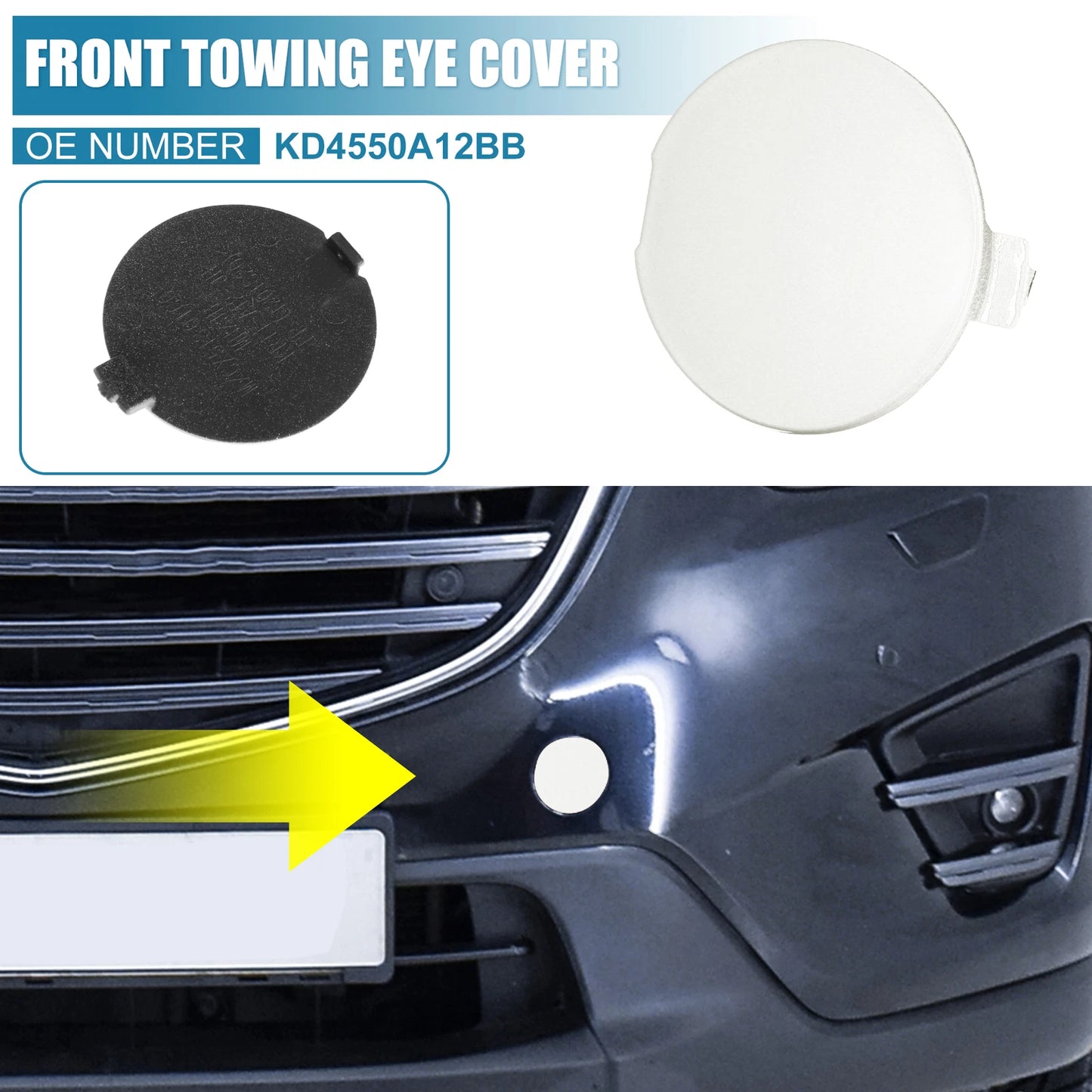Front Bumper Tow Hook Cover for Mazda CX-5 (2013-2016) White