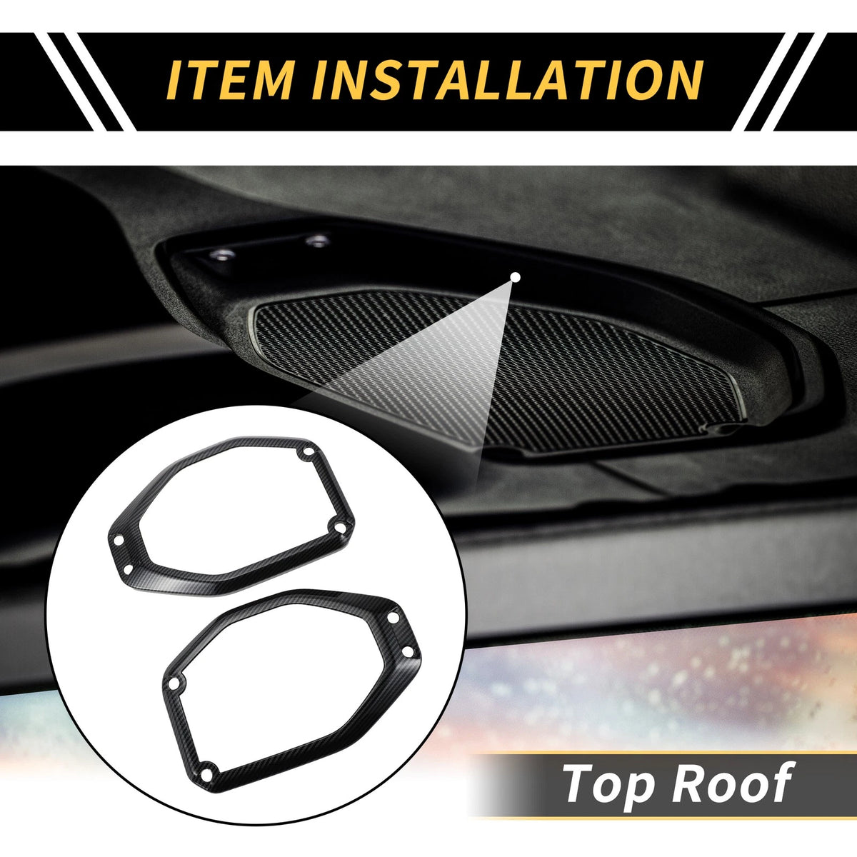 Top Roof Speaker Audio Frame Cover Trim for Jeep (Fits Various Models)
