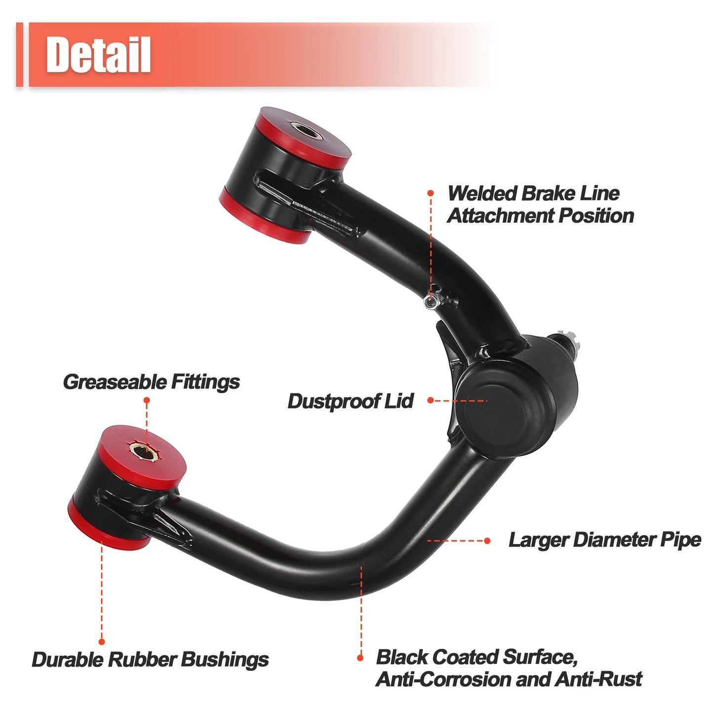 Front Upper Control Arm 2 x for Toyota 4Runner (2003-2022) Ball Joint Lift Kit