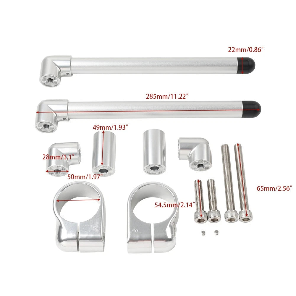 50MM Cafe Racer 7/8" Clip-On Handlebar for Universal Motorcycles