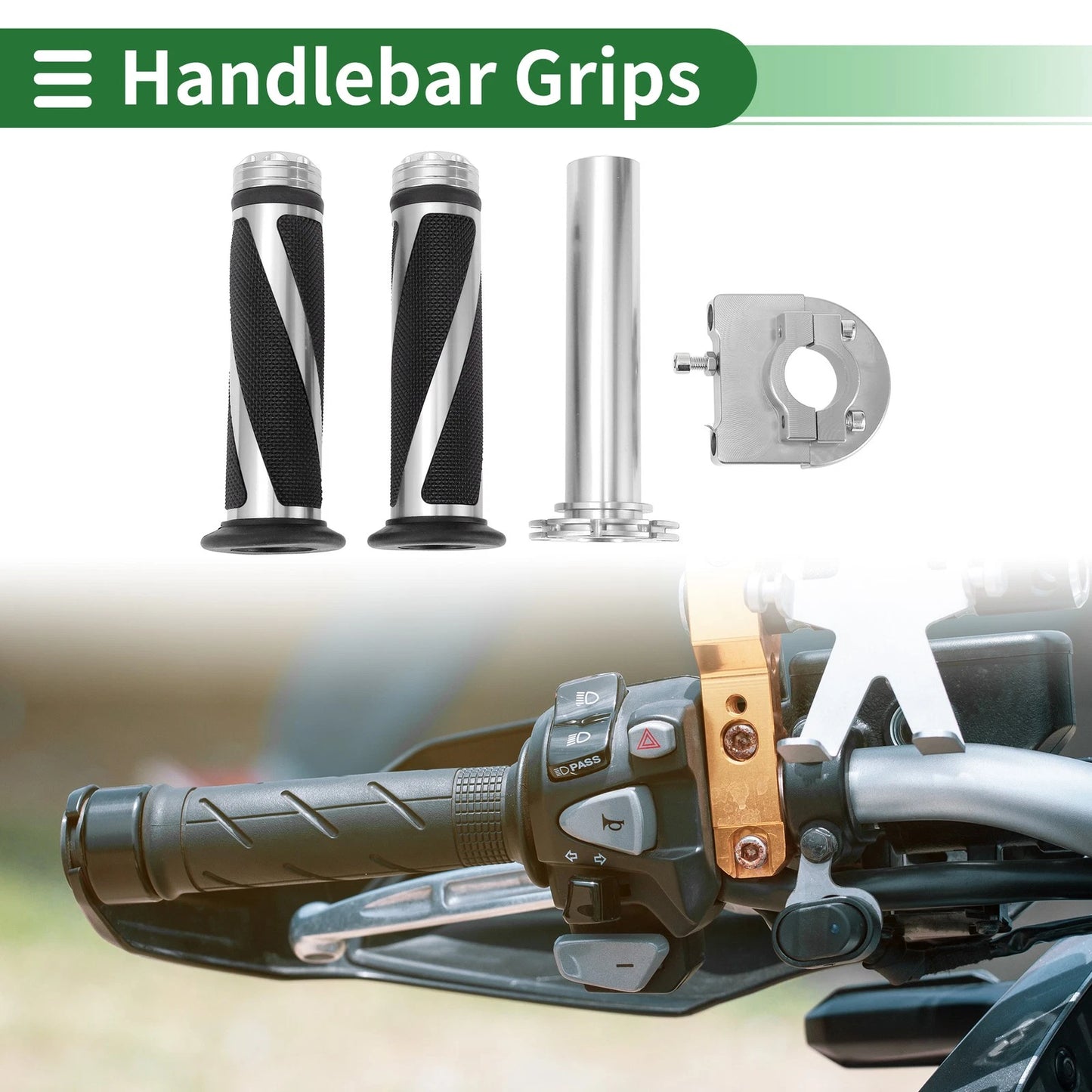 Hand Grips Cover Kit Handlebar Diamond Twill Pattern for Motorcycle