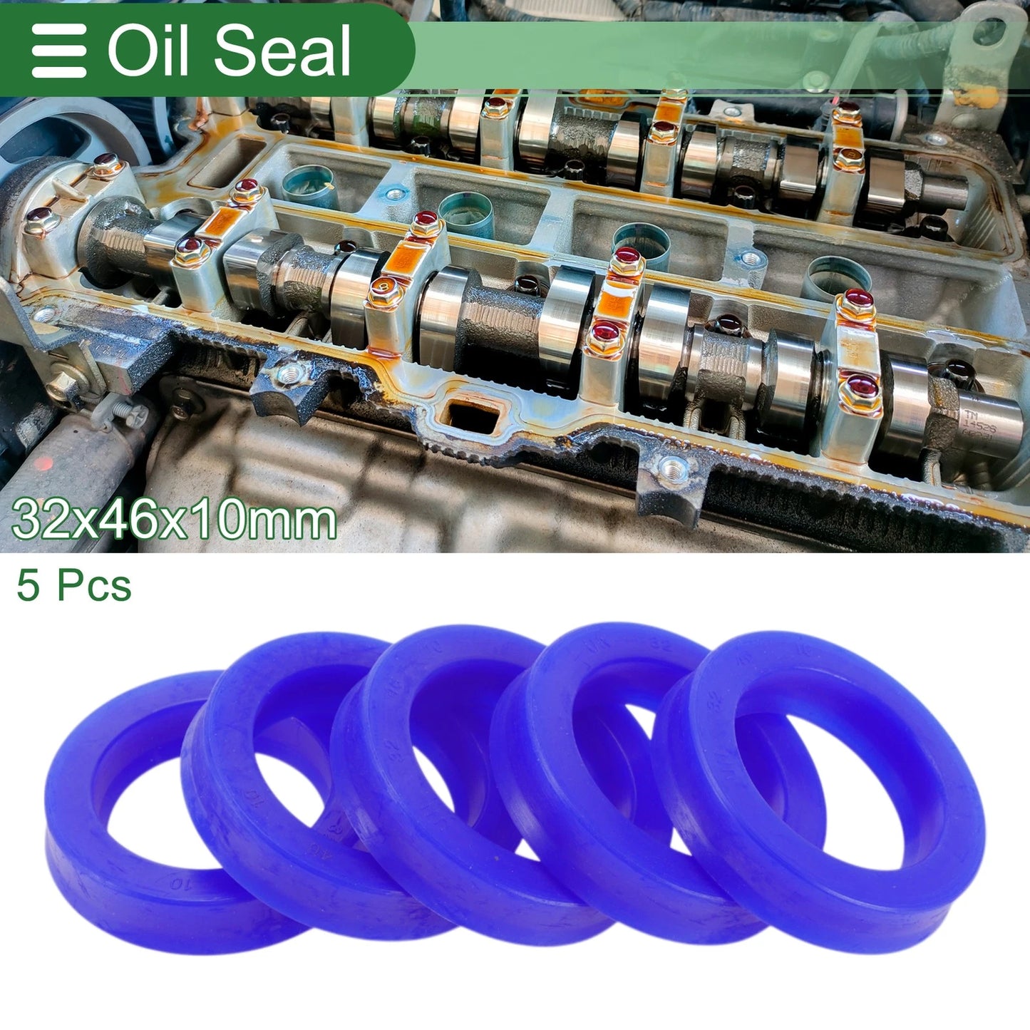 Oil Seal 32x46x10mm Seal Ring Rotary Shaft TPU 5 Pcs