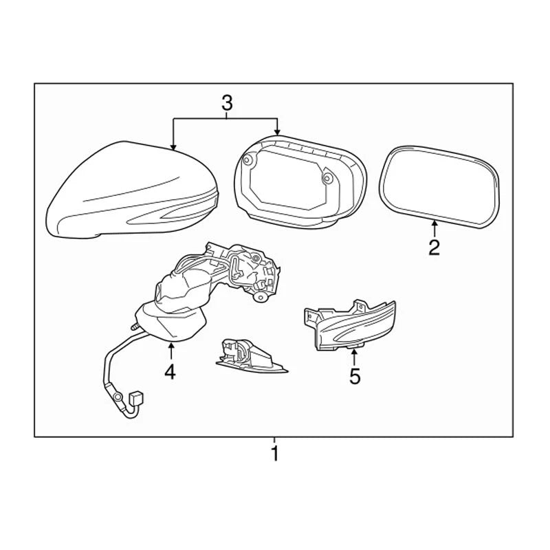 Left Driver Side Outer Mirror Cover for Lexus ES350 (2010-2012)