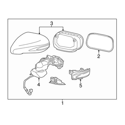 Left Driver Side Outer Mirror Cover for Lexus ES350 (2010-2012)
