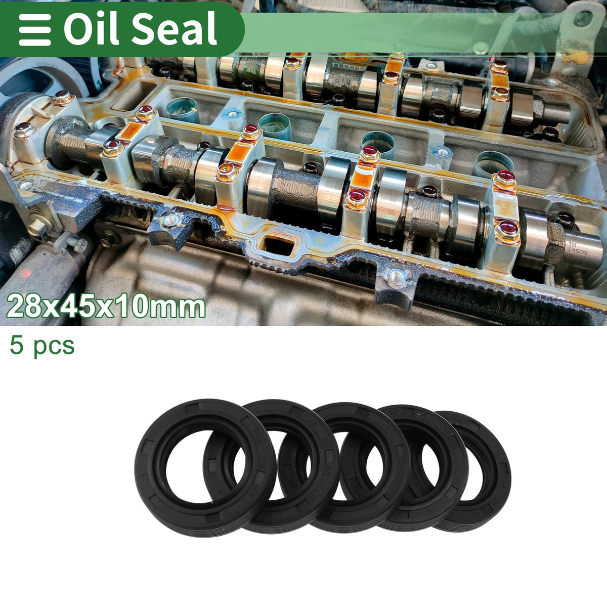 Oil Seal / 28x45x10mm / Shaft Seal NBR Rubber
