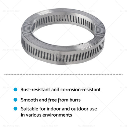 304 Stainless Steel Adjustable Worm Hose Clamps with Fasteners - DIY