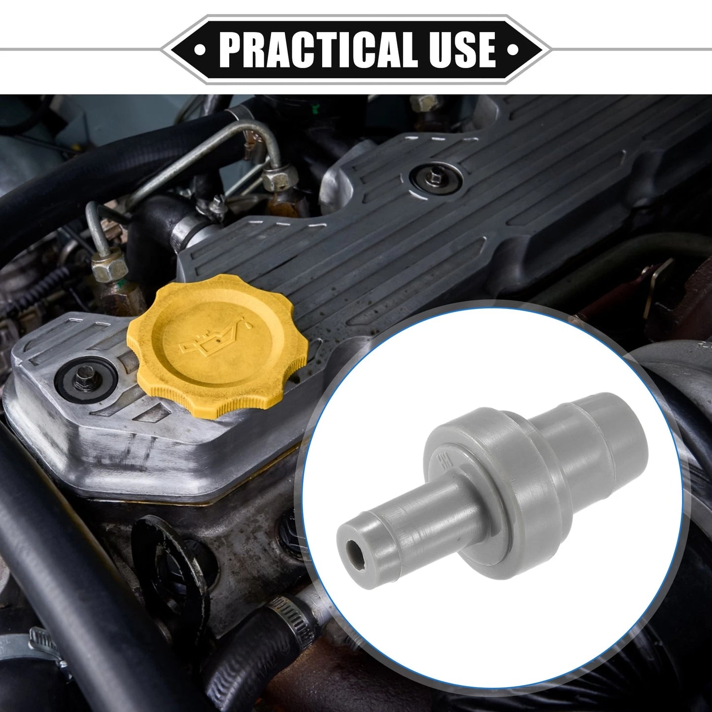 PCV Valve for Toyota Corolla (1993-1997) Durable Plastic Gray
