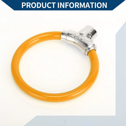 Portable Anti-Theft Bicycle Lock Mini Ring Cable 46cm for Bike - Orange