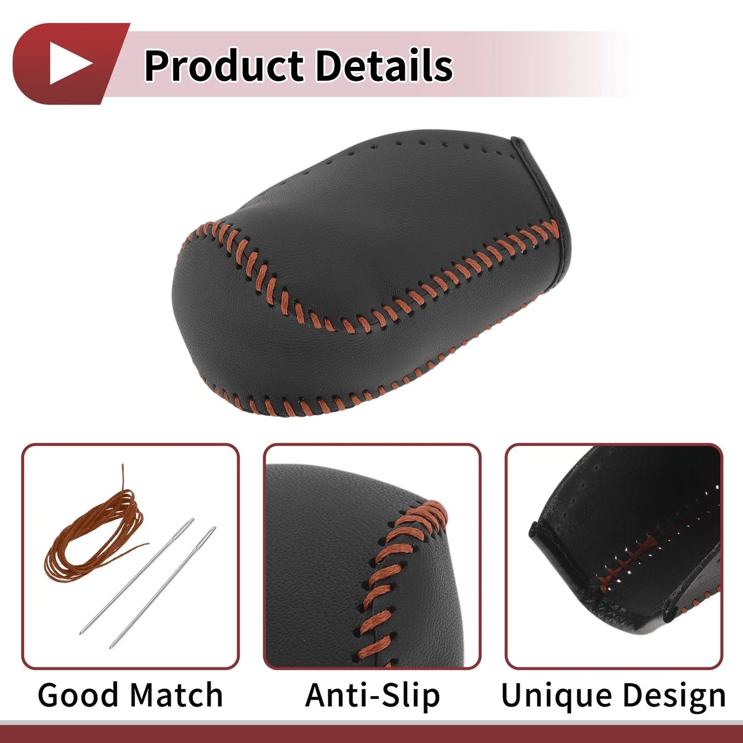 Car Gear Shift Knob Cover for Toyota Corolla (2014-2018) Brown Faux Leather