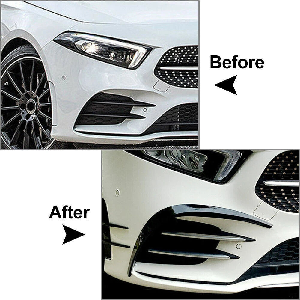 Front Bumper Splitter Spoiler Canard for Mercedes Benz A-Class A260 (2019-2023)