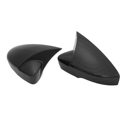 2 x Carbon Fiber Black Rearview Mirror Covers for Skoda Octavia (2015-2017)