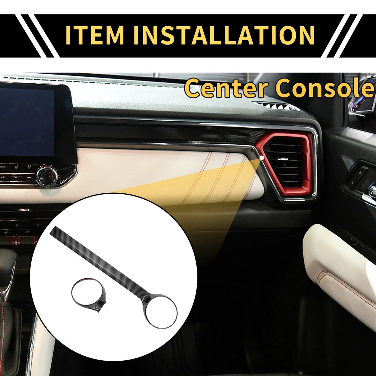 Central Control Air Vents Cover for Chevy Colorado (23-24) Carbon Fiber Pattern