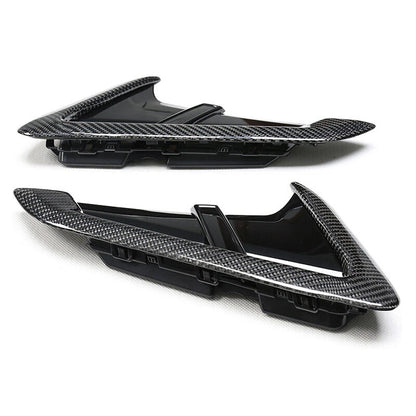 Real Carbon Fiber Side Fenders Air Vent Cover Trim For BMW X3 X3M X4M 2018-2019