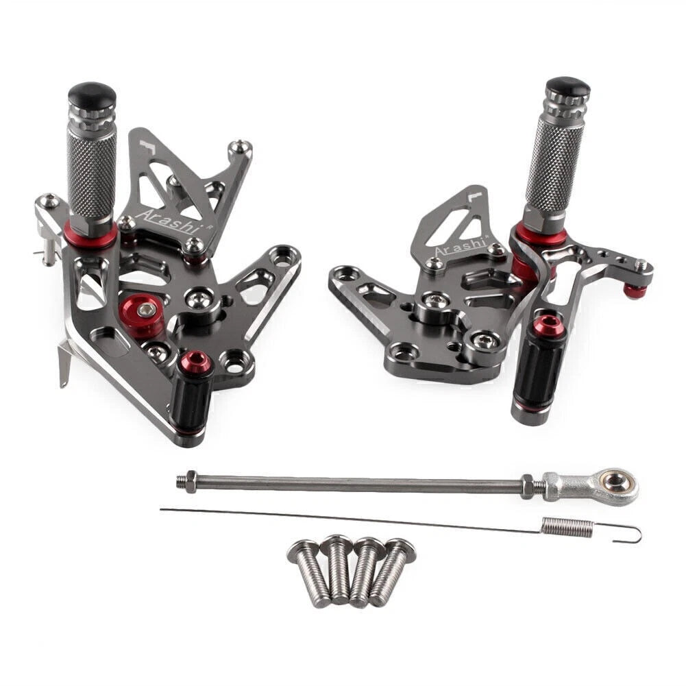 Rearsets Footpegs Footrests for Suzuki Hayabusa GSX1300R (1999-2023) Grey