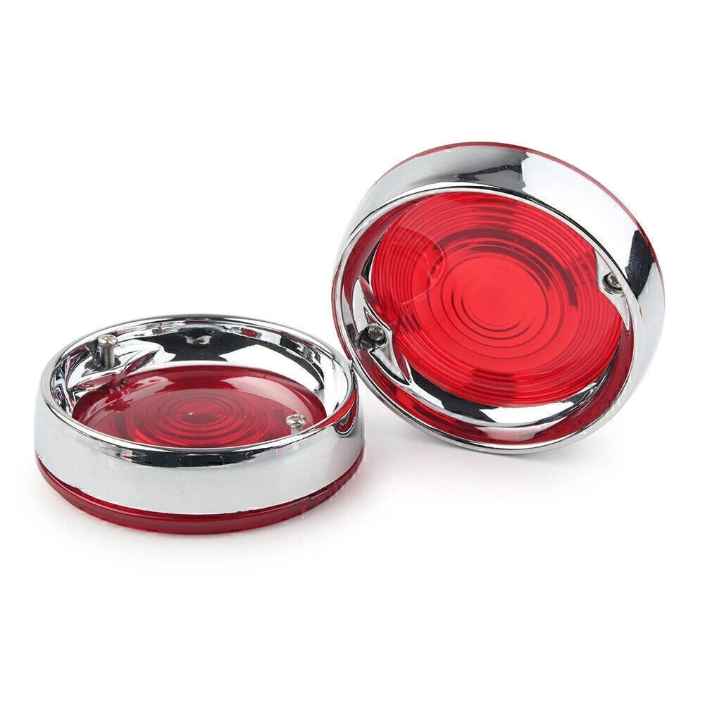Turn Signal Bezels  Red Lens Covers Chrome for Harley Touring Road Glide