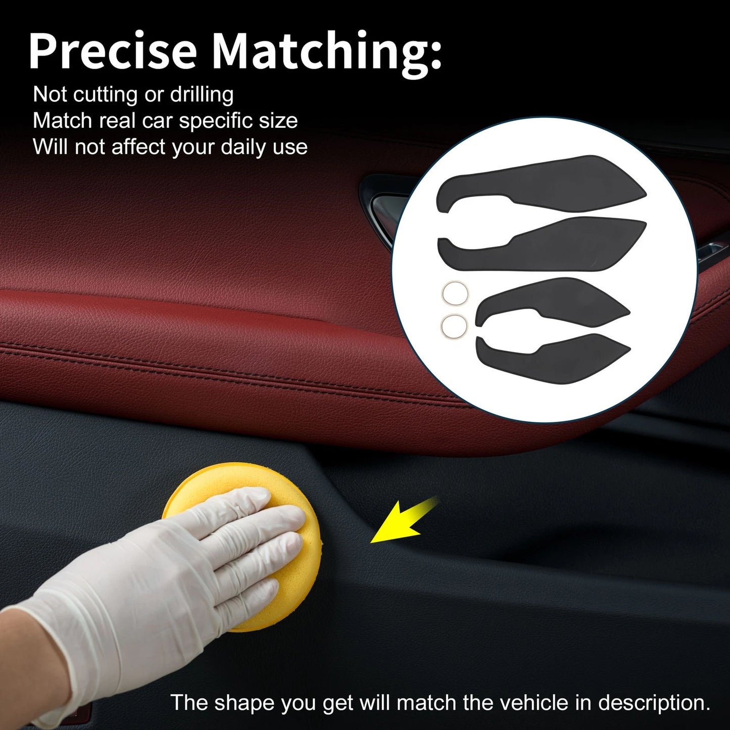 Car Door Anti Kick Pad Sticker Protector for Volvo S60 (2000-2020) Black