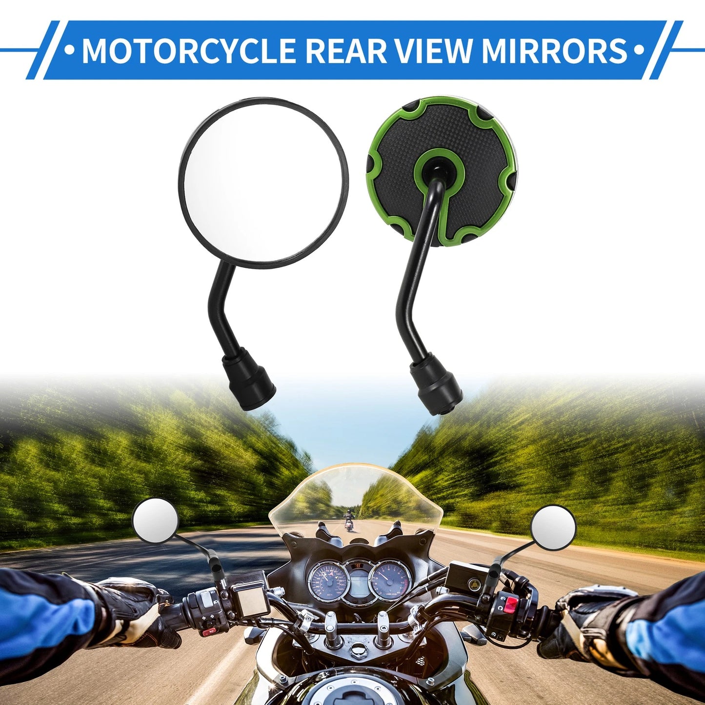 Rear View Mirrors / M10 / Round Shape Handlebar Mirrors for M10