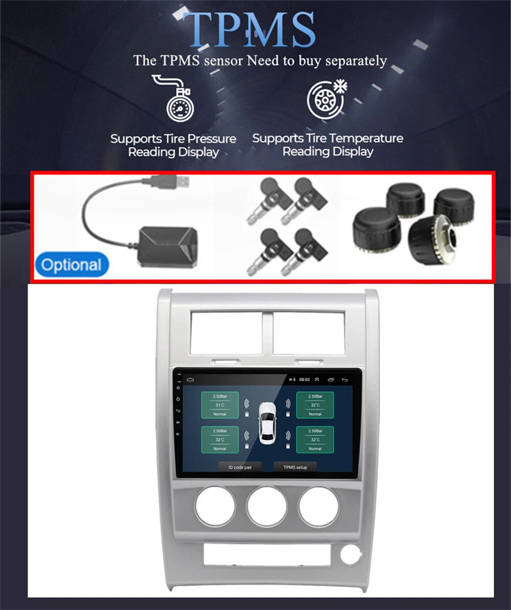 10.1'' Carplay Stereo Radio for Jeep Liberty (2008-2012)