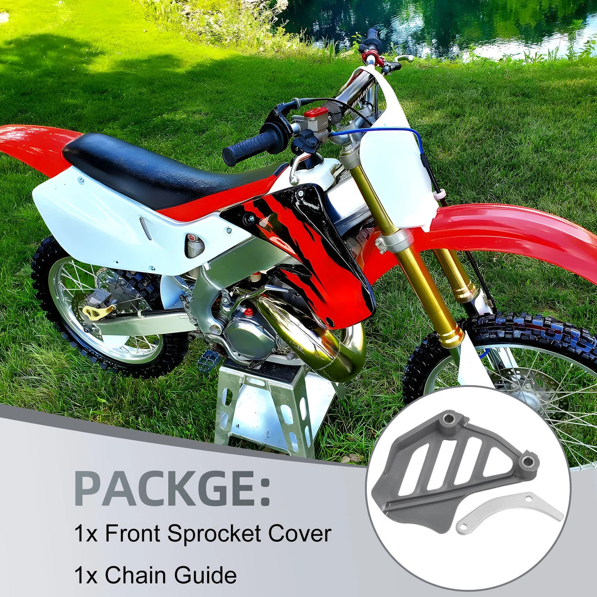 Sprocket Cover Guard + Chain Guide Case Saver for Honda CR125R (1998–2007)