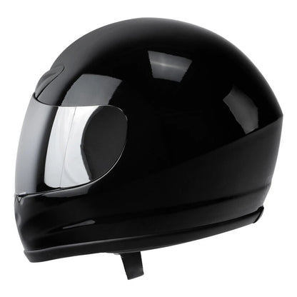 Full Face Motorcycle Helmet Glossy Silver for Street Bike Adult S-XXL